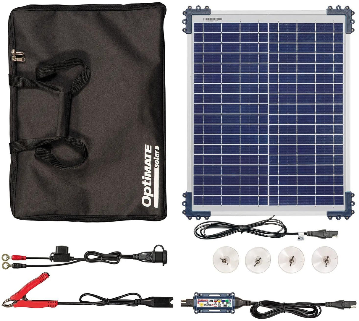Tecmate Batterieladegerät Optimate Solar Duo 20 W Reiseset. Optimiertes Ladegerät Solar Duo 20w