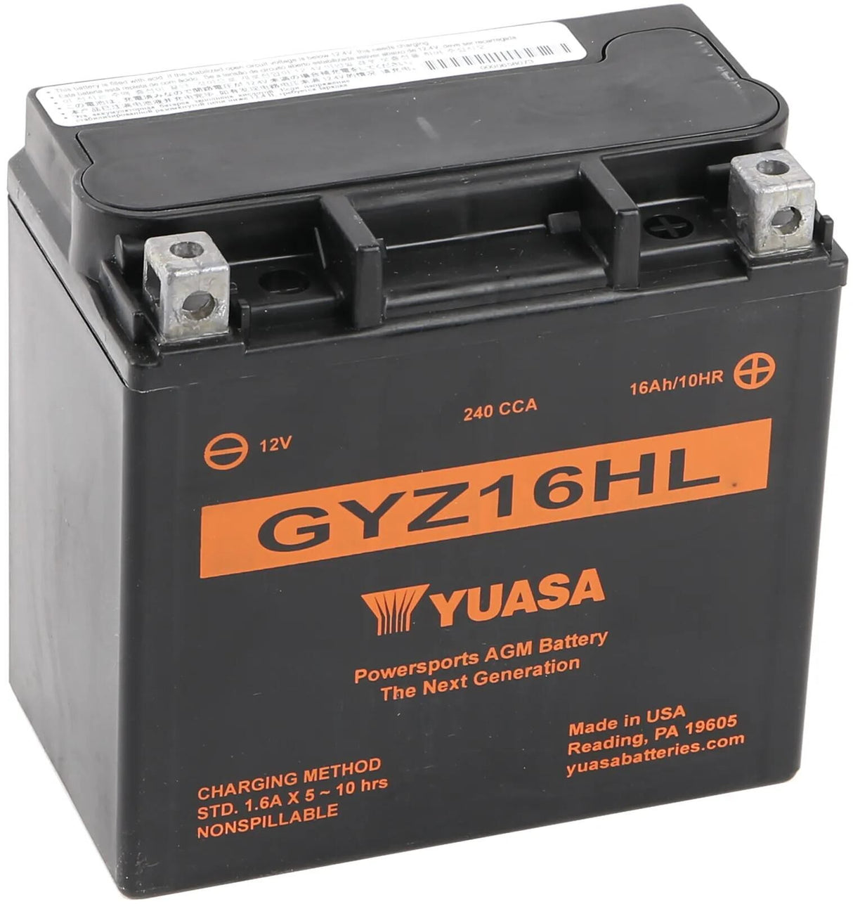 Yuasa-Batterie gyz16hl. Batterie gyz16hl agm
