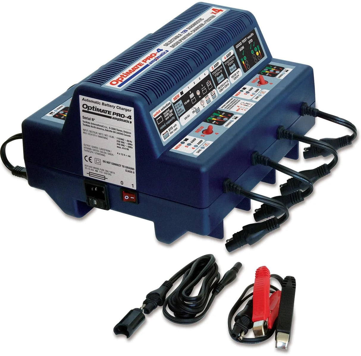 Tecmate Batterieladegerät Optimum Pro-4 Optimiertes Pro-4 Ladegerät