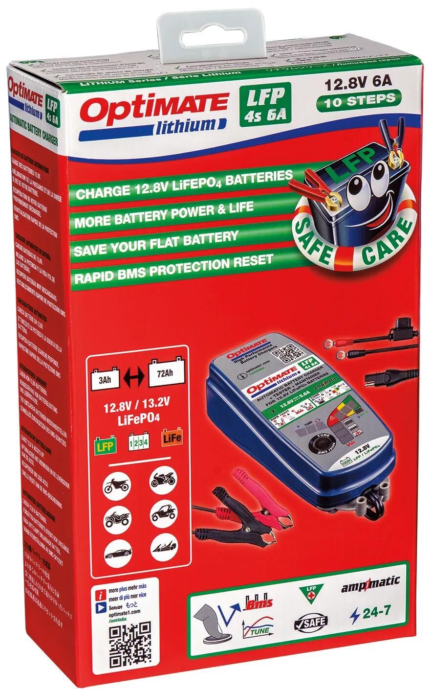 Tecmate Batterieladegerät Optimum Lithium 4s 6a. Optimiertes 4s Ladegerät Lithium 6a