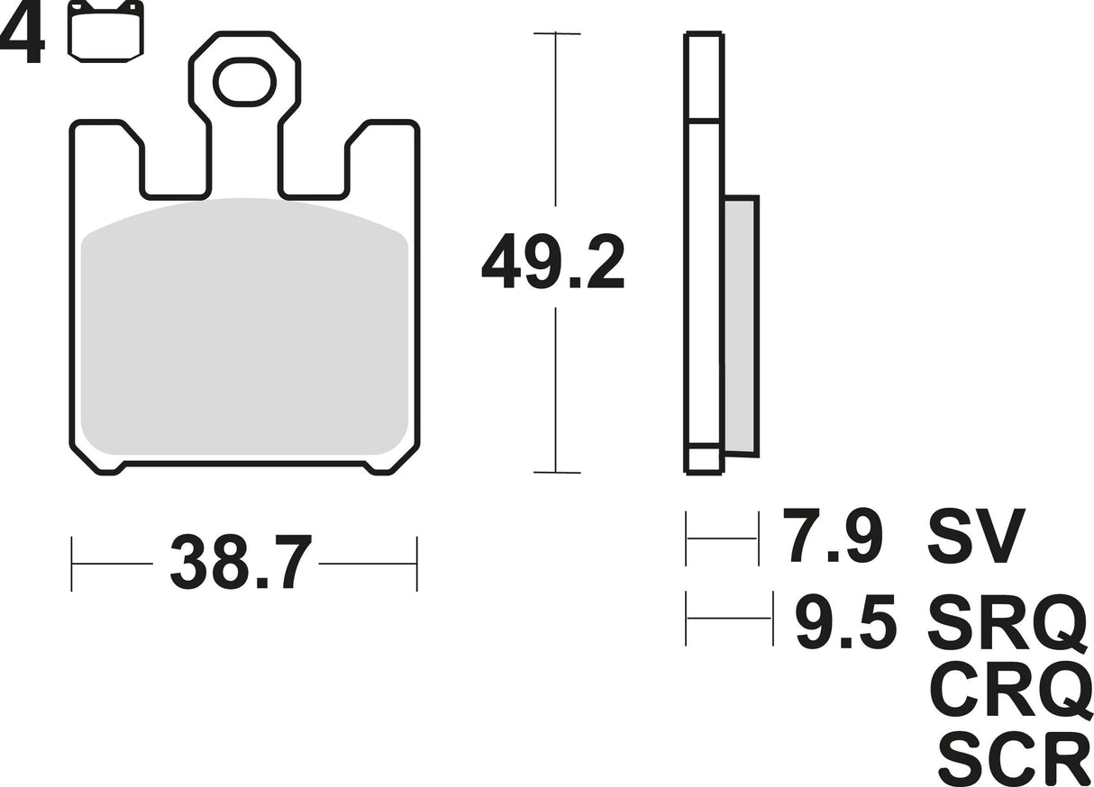 TRW-Lucas Bremsbelag MCB 742 Bremsbelag MCB 742 SV Sintermetall