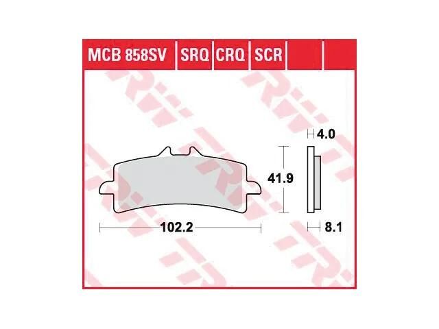 TRW -Lucas Bremsbeläge MCB 858 Bremsbelag MCB 858 TRQ Sintermetall Racing