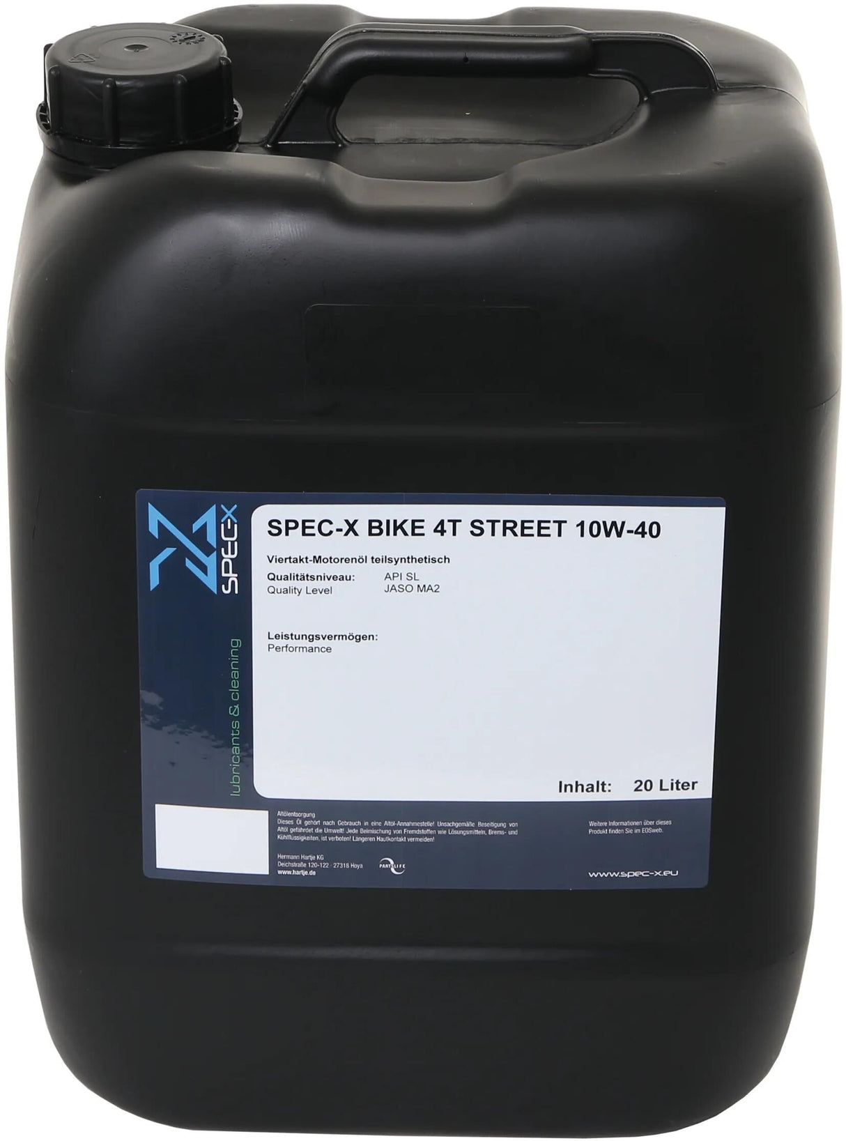 Spec-x Motoröl Fahrrad 4t Straßenmotoröl 4t 10w-40 stre 20l Fahrrad