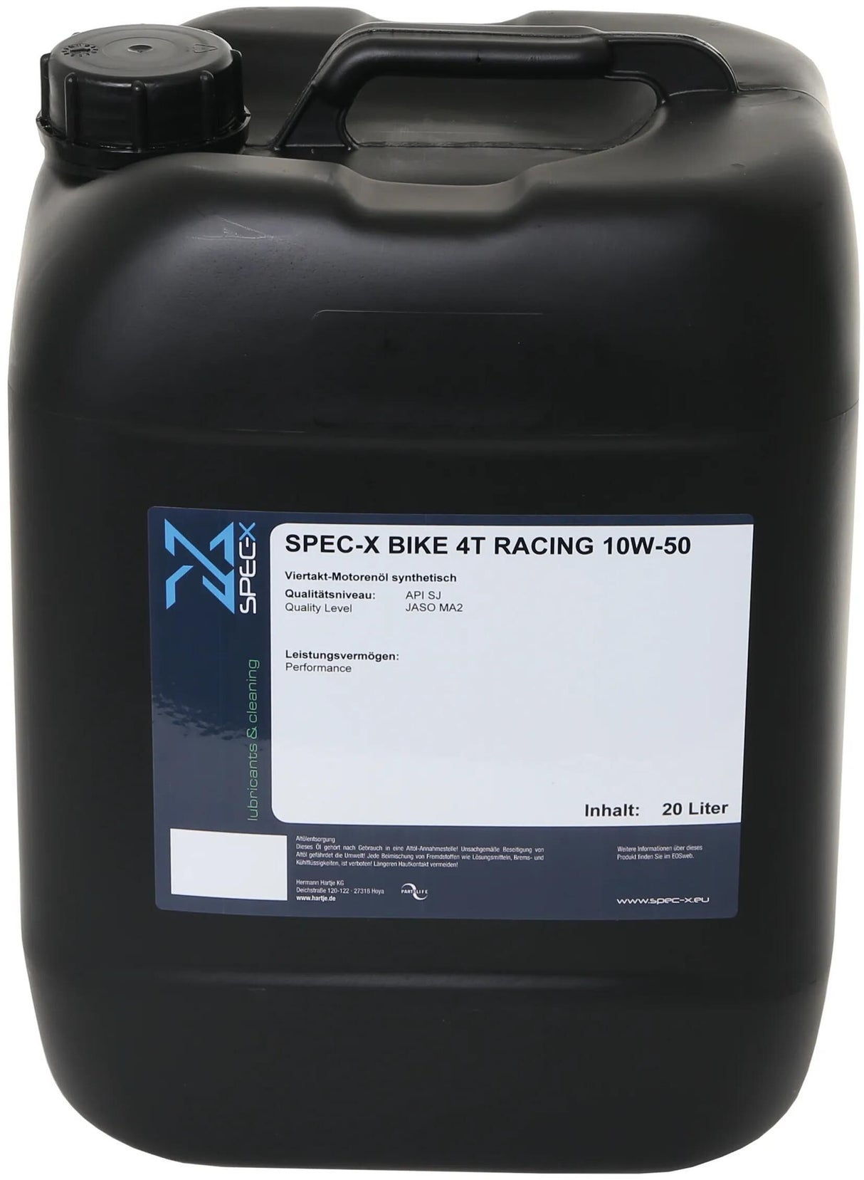 Spec-x Motoröl Fahrrad 4t Rennmotoröl 4t 10w-50 Raci 20l Fahrrad