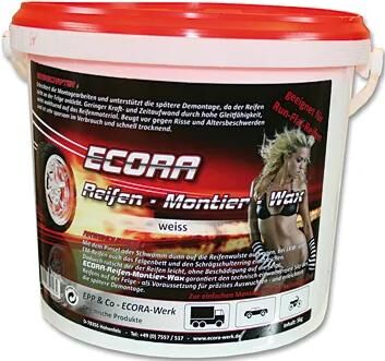 Ecora Reifenmontagewachs Reifenmontagewachs weiß 5 kg Eimer