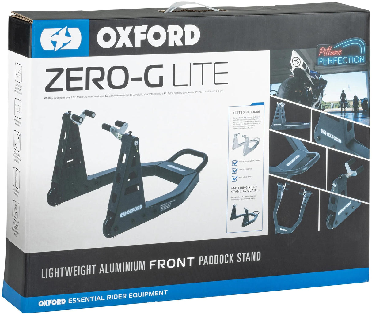 Oxford-Montagestandard Zero-G-Lite-Montagetest. Zer Lite vorne schwarz