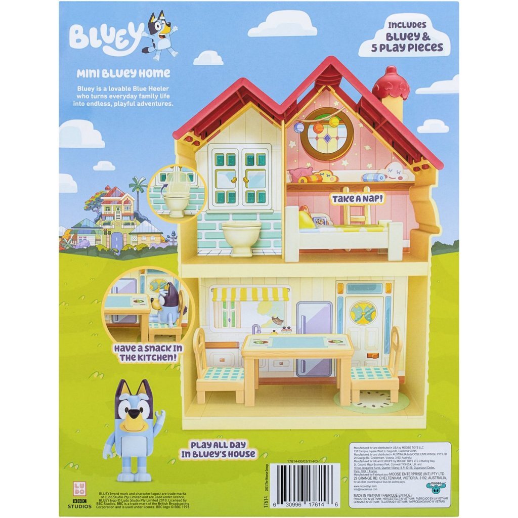 Elchspielzeug Bluey Mini Speelhuis mit Möbeln und Spielfigur