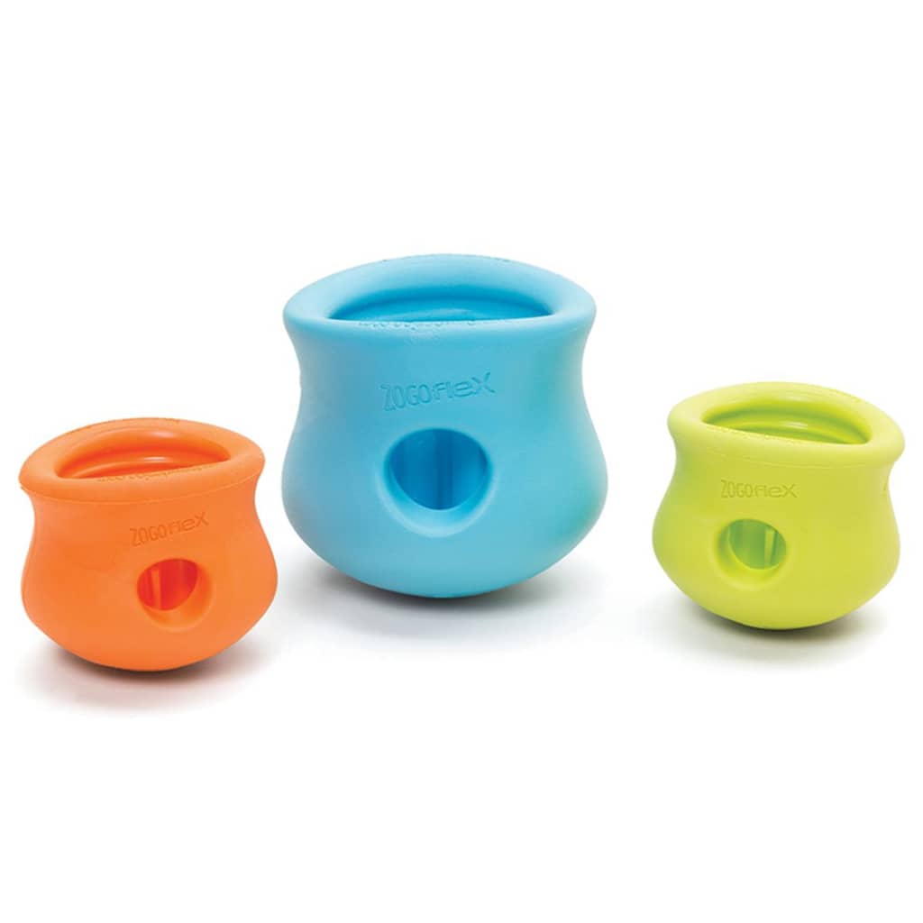 West Paw Toppl Zogoflex – starkes Hundespielzeug – Slowfeeder – grün – klein – 8 cm