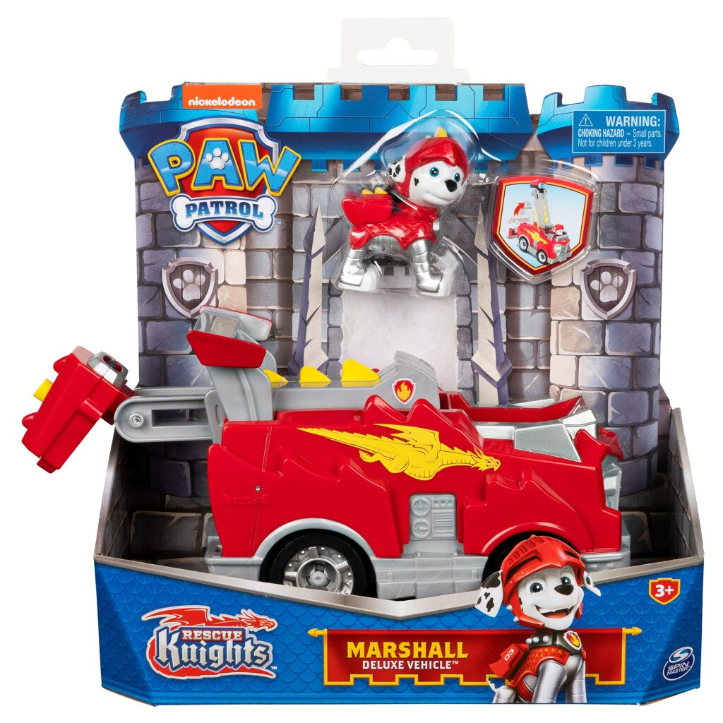 Paw Patrol Rescue Knights Marshall + Deluxe-Fahrzeug