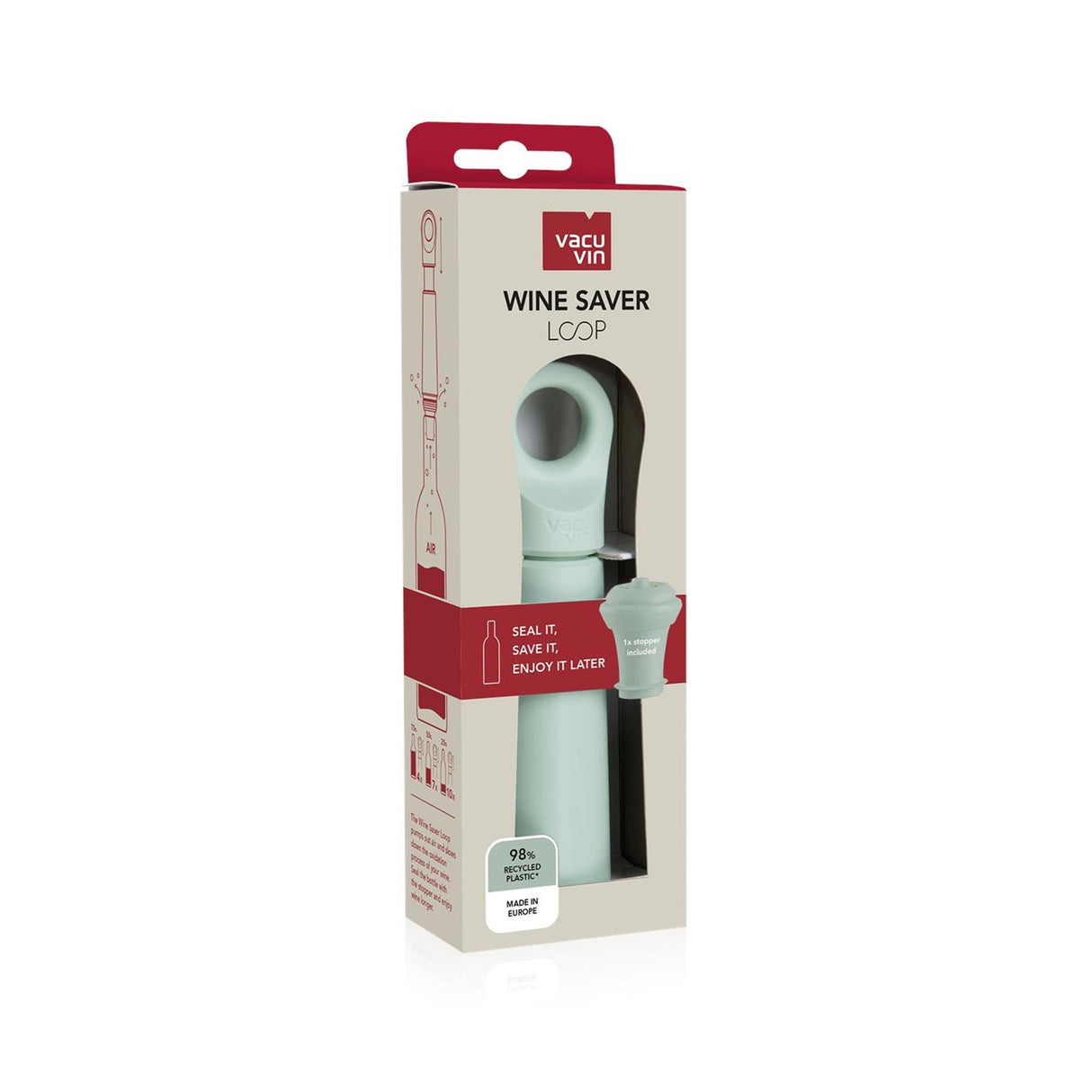 Vacuvin Vacu Vin Weinsparschlaufe + Stopfen Jade