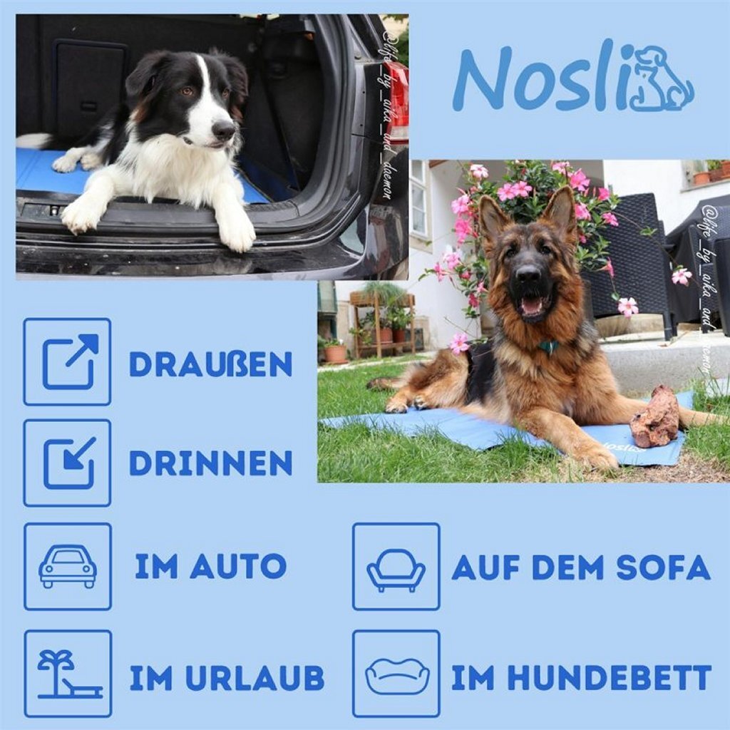 Nosli Nosli selbstkühlende Kühlmatte für Hunde und Katzen, 50 x 90 cm, Eisblau