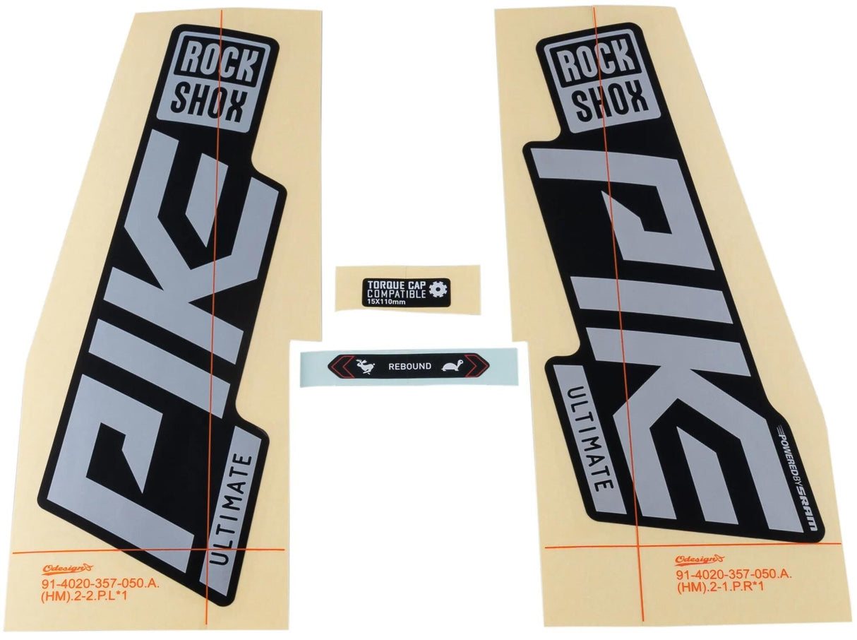 RockShox Dekorset Signature Series Aufkleberset RS Pike Ult. Silber