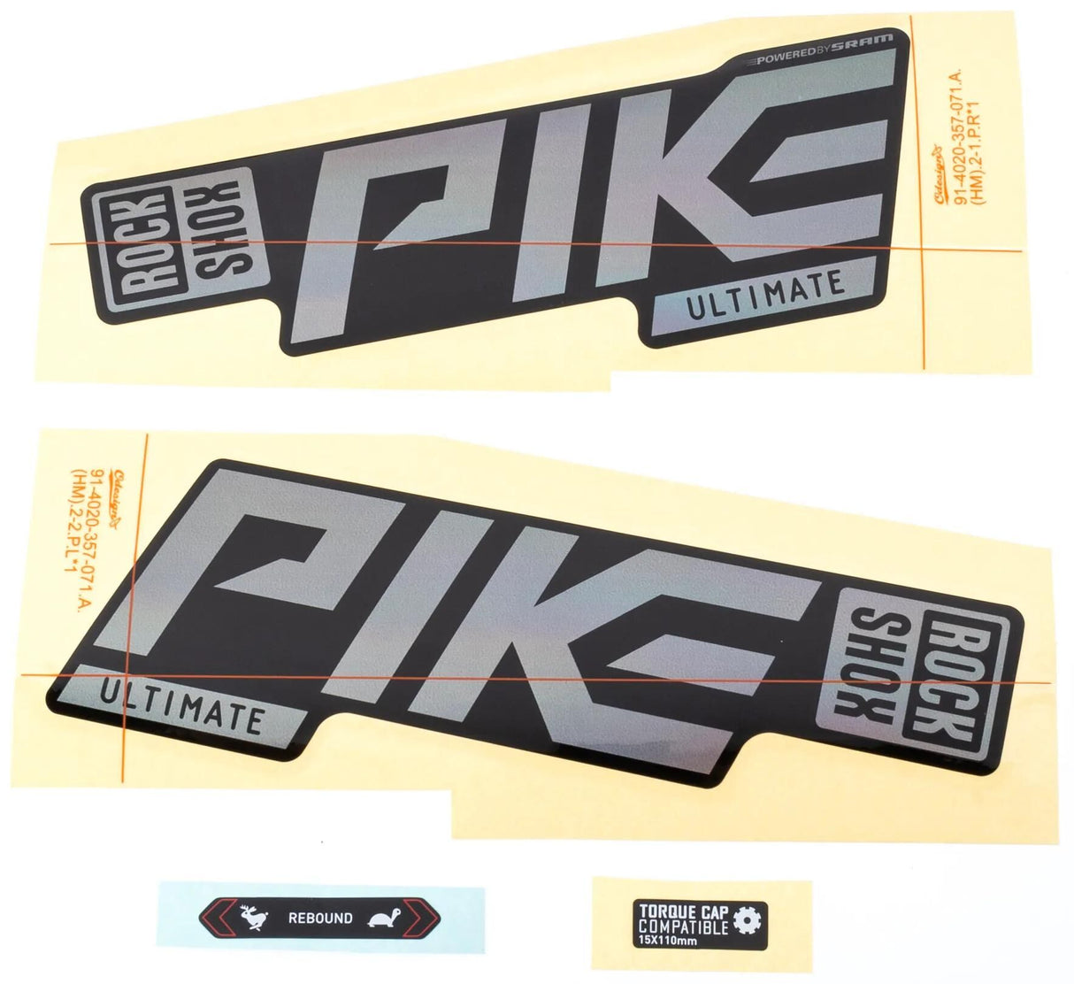 RockShox Dekorset Signature Series Aufkleberset RS Pike Ult. Regenbogen