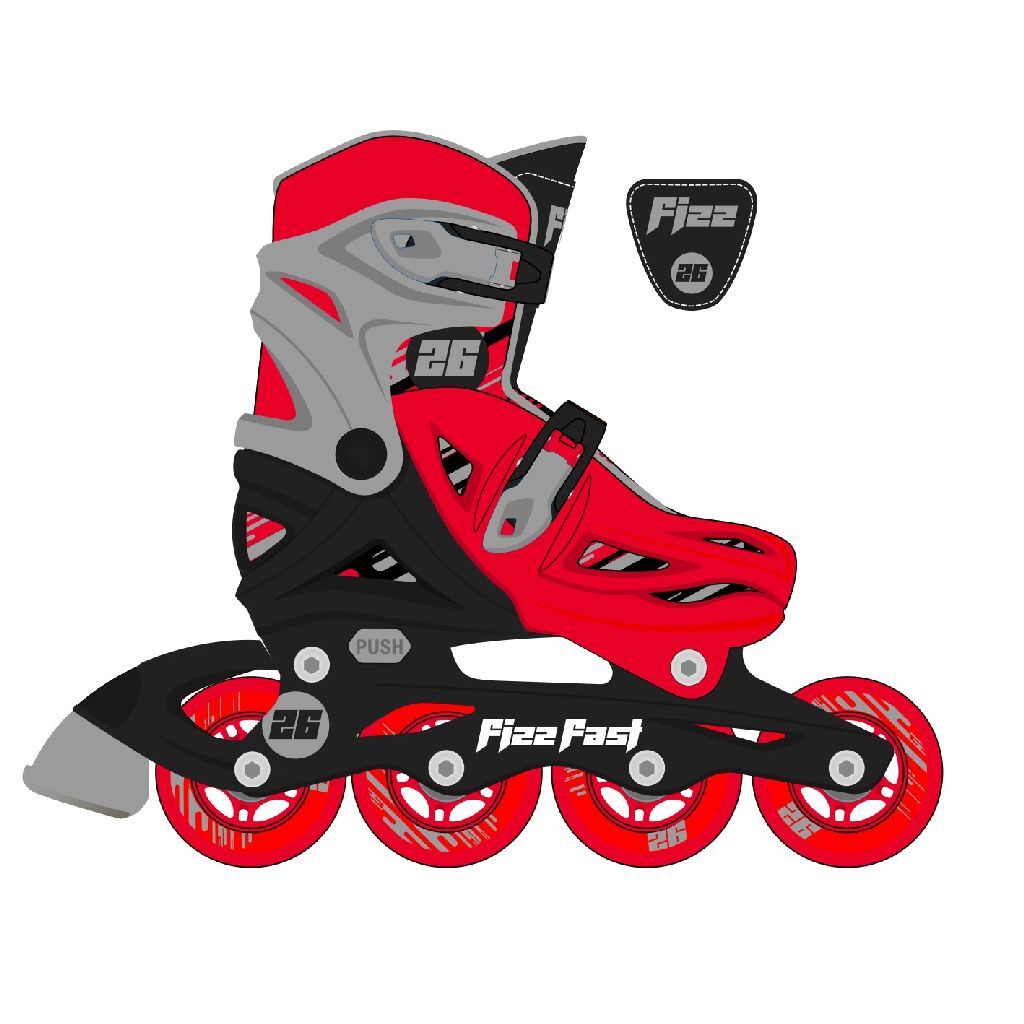 Street Surfing Street Surfing Fizz Fast Inline Skates S 31-34 Rot Schwarz