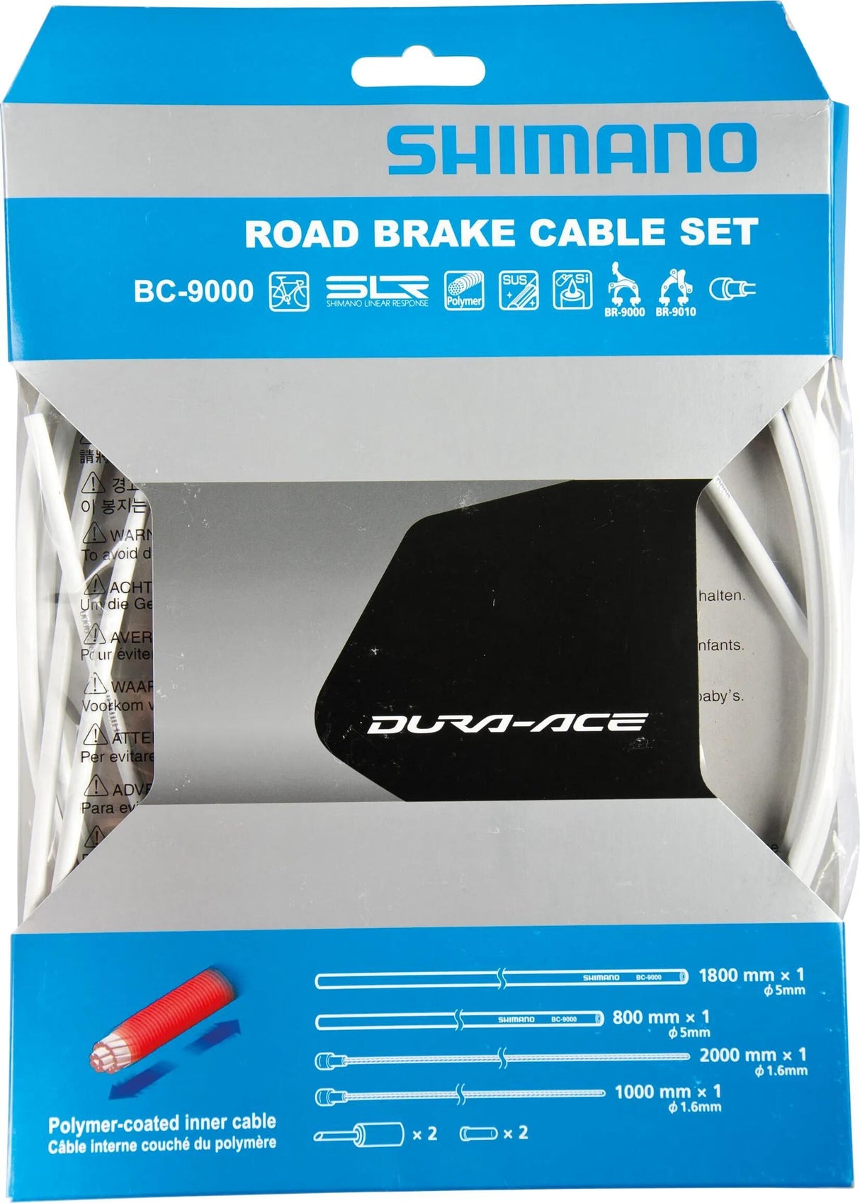 Shimano Bremskabelsatz Dura Ace BC-9000 BR. Kabelsatz da BC9000 Shim. weiß