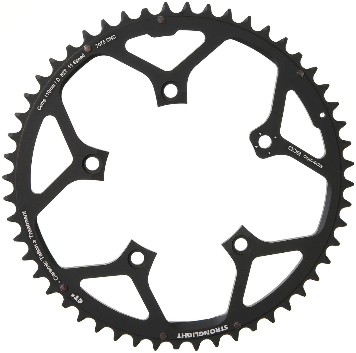 Stronglight Kettenblatt CT2 Kettenblatt Strongl.CT2 52t Alu Cer.Teflon beschichtet.