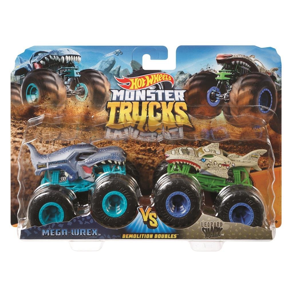 Mattel Hot Wheels Monster Trucks Mega Wrex und Leopard Shark sortiert
