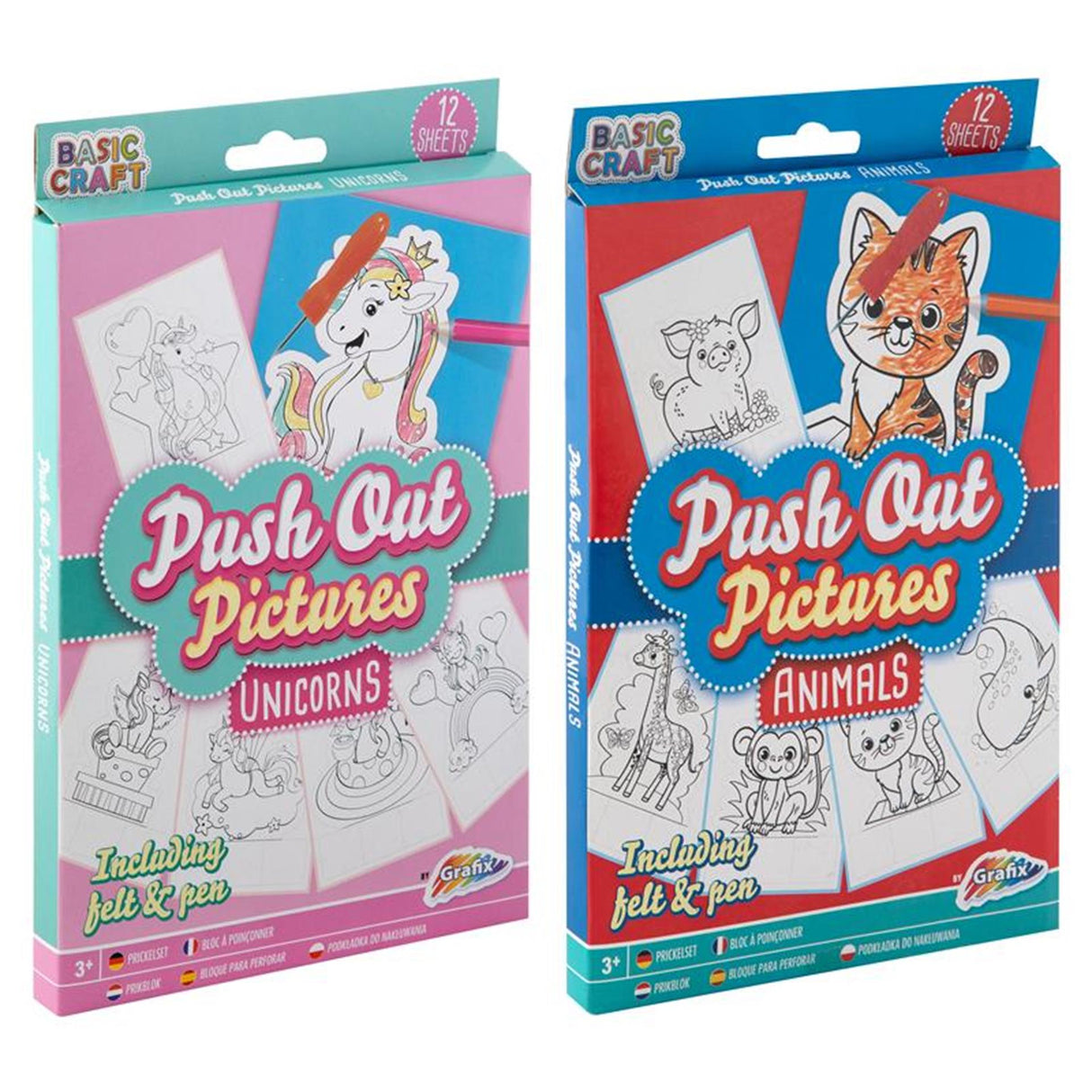Grafix Pinblock Tiere, 12 Stk.