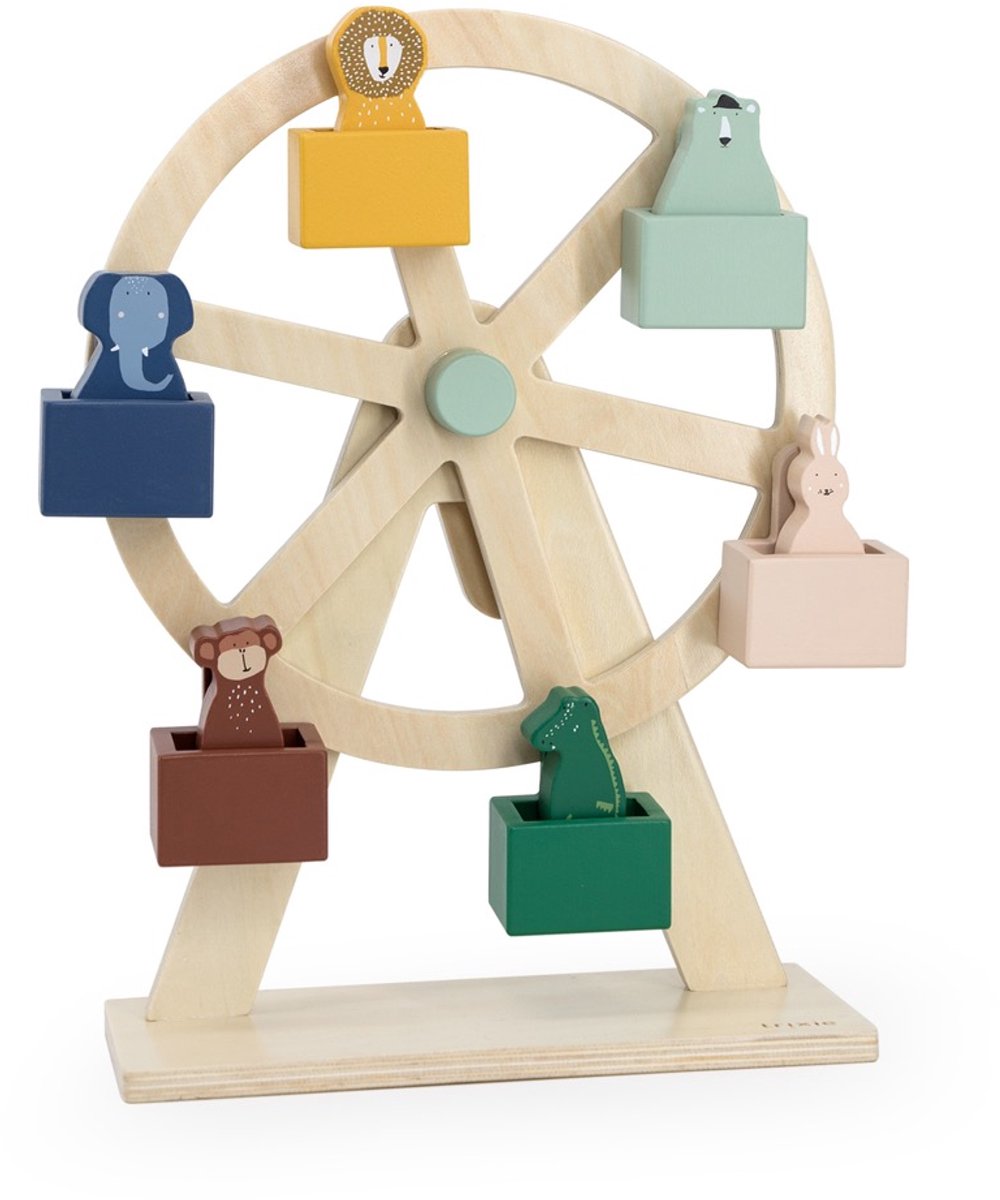 Trixie Holzspielzeug Riesenrad – mit 6 Tieren – für Kinder – ab 1,5 Jahren – für Jungen und Mädchen – fsc