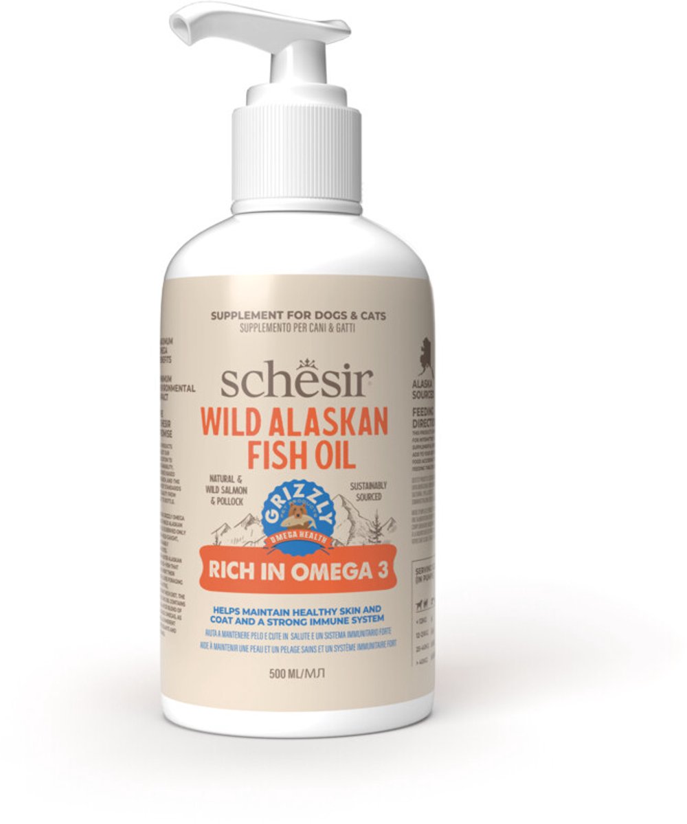 Schesir Grizzly Wildfischöl aus Alaska – 500 ml