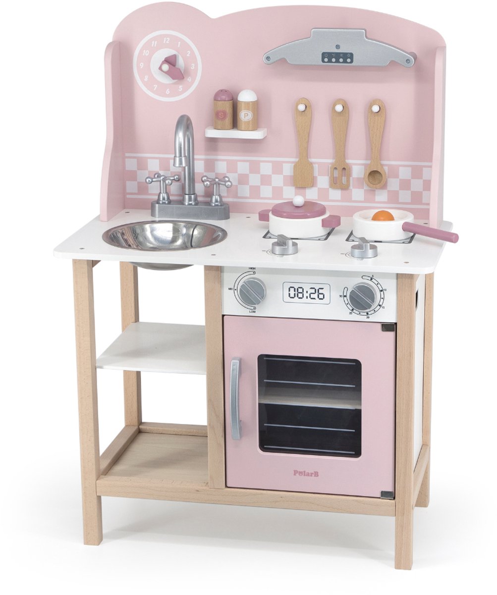 Polarb® Spielküche aus Holz – rosa