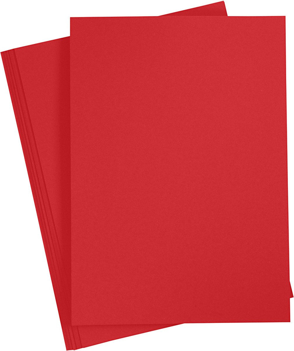 Creativ Company Colored Pardboard Christmas Red A4, 20 Blätter