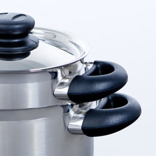 BK Karat+ Pfannenset 4-teilig – 16 18 20 cm – ohne PFAS-freie Antihaftbeschichtung – Induktionspfannenset – Kochpfanne aus Edelstahl – ofenfest bis 160 °C – mit Deckel – Silber
