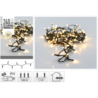 Kein Feuer Weihnachts-LED-Beleuchtung außen, 240 LED warmweiß 0,5 cm Licht 7,5 cm zwischen den Lichtern, IP44