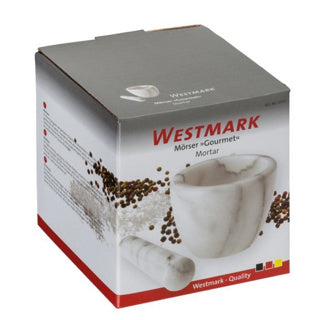 Westmark Mörser mit Marmorstößel, hoch, Innendurchmesser: ca. 7,5 cm, Gourmet, Weißgrau, 69592260