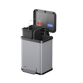 Hailo öko duo plus m Mülleimer - Mülltrenner - 2 x 9 l - Edelstahl