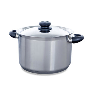 BK Karat+ Kochpfanne 24 cm – 6,2 l – ohne PFAS-freie Antihaftbeschichtung – Induktionskochpfanne – Kochpfanne aus Edelstahl – ofenfestes Spielzeug 160 °C – mit Deckel – Silber