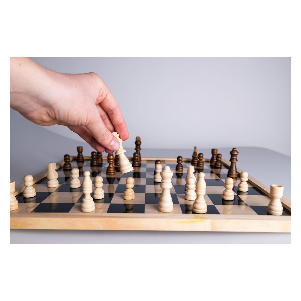 Clownspiele Schachfiguren Holz, 32-tlg.