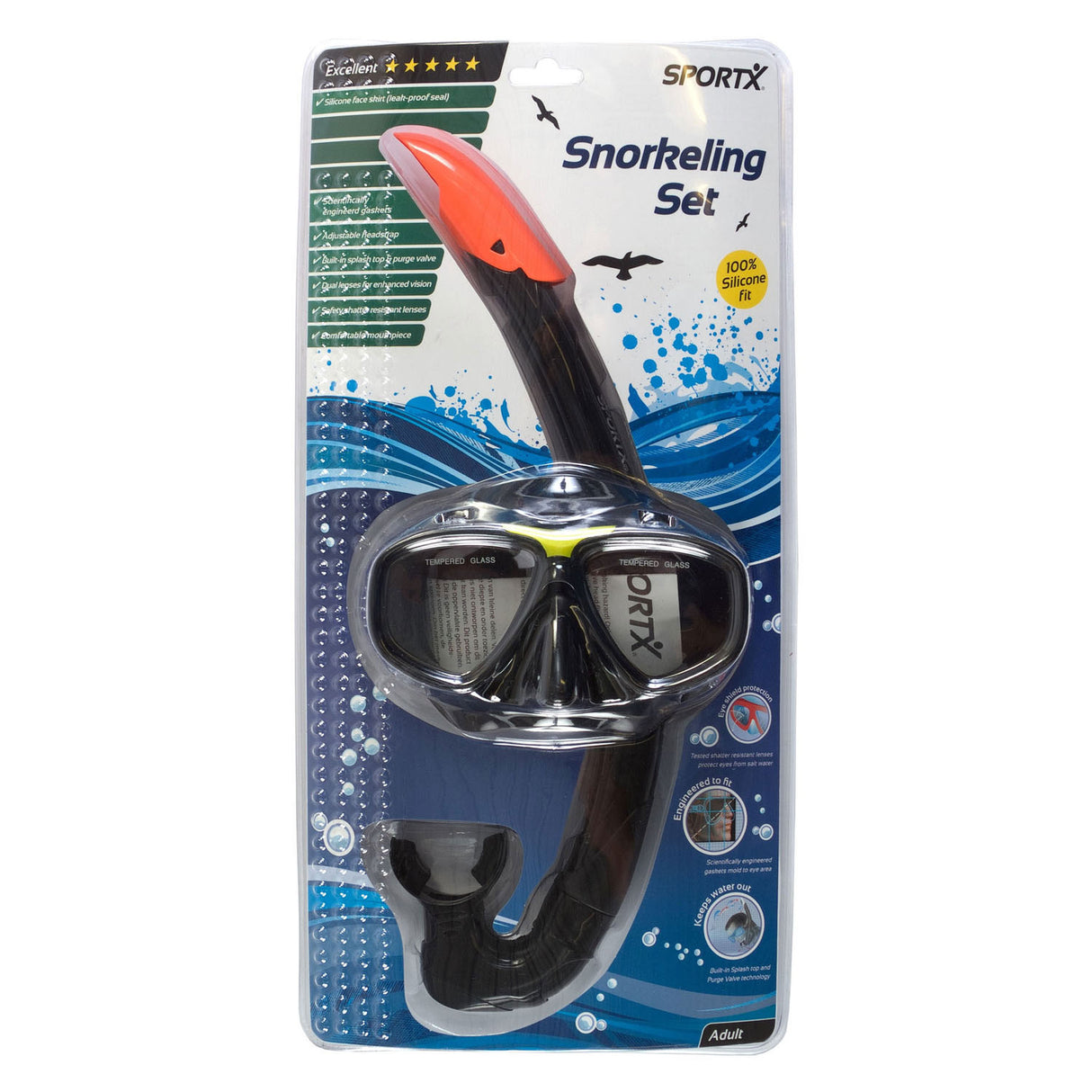 Sportx Erwachsener Schnorchel Set Excel