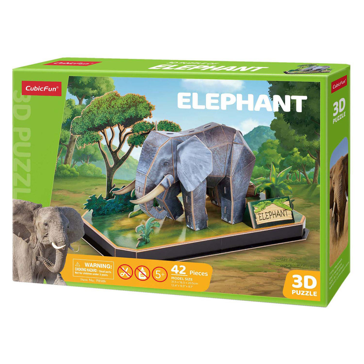 Kubisches lustiges 3D-Puzzle Elefant – 42 Teile – geeignet für Kinder ab 8 Jahren