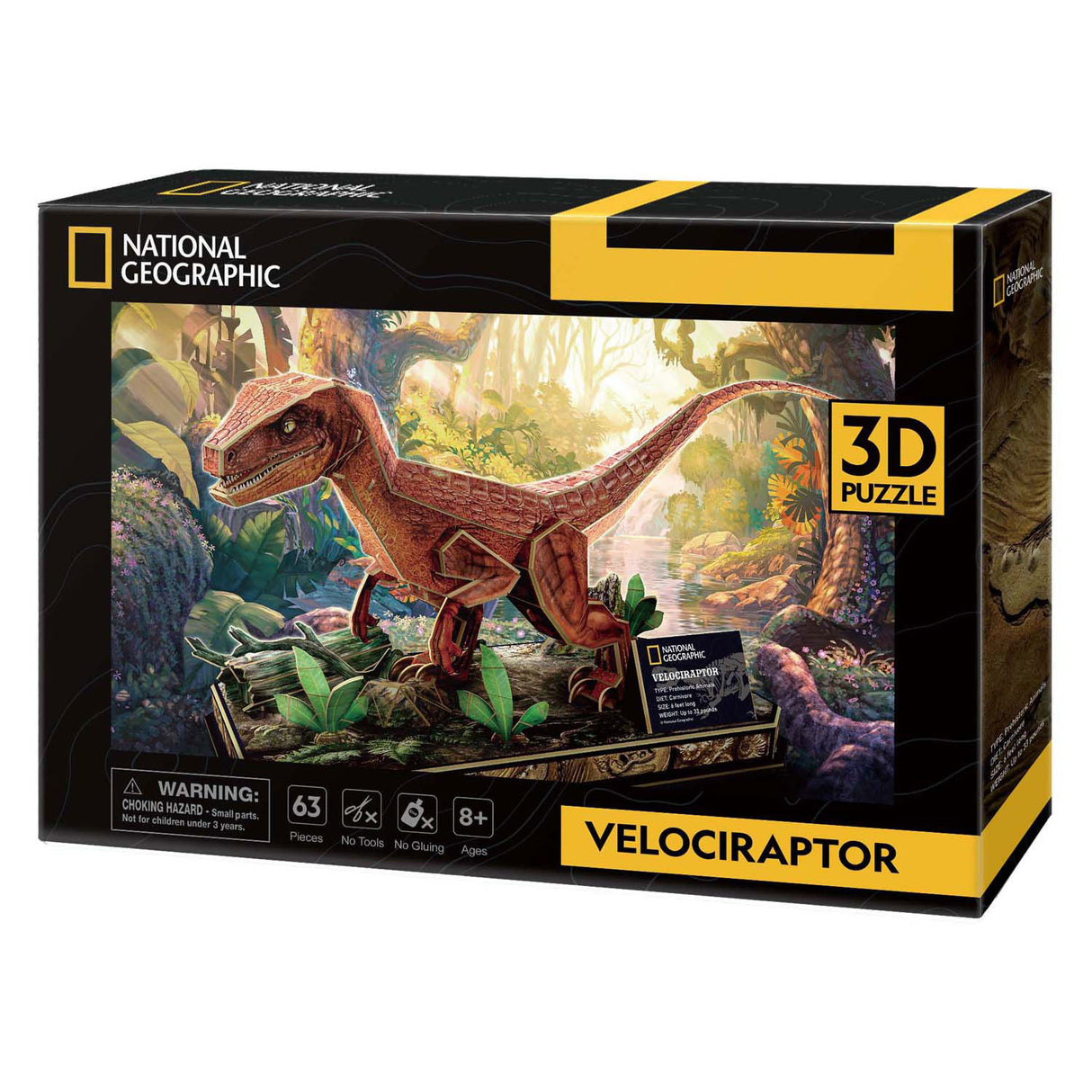 Kubisches lustiges 3D-Puzzle National Geographic Velociraptor