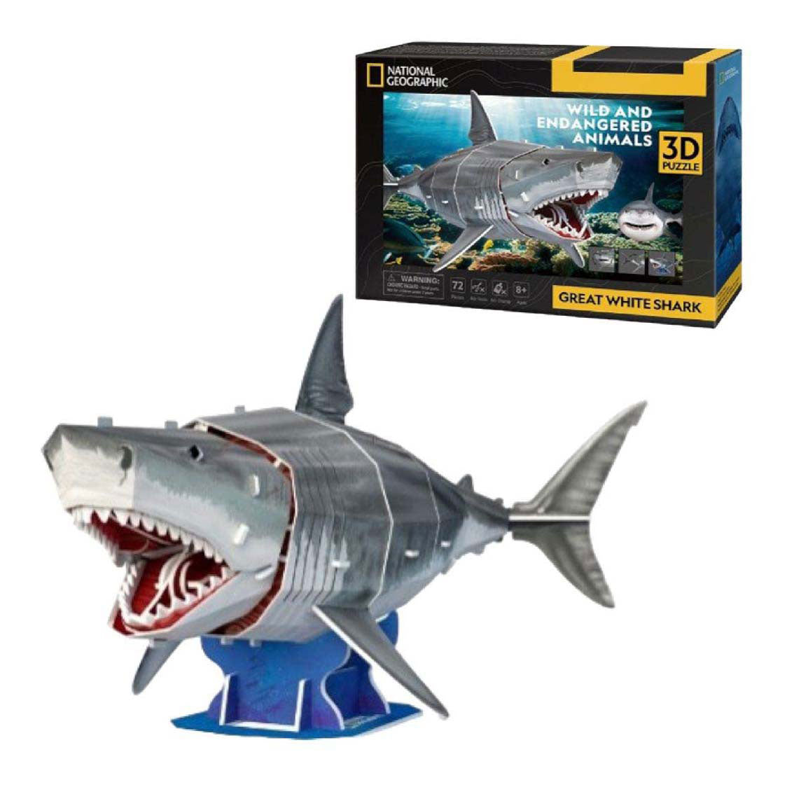 Kubisches lustiges 3D-Puzzle National Geographic White Shark