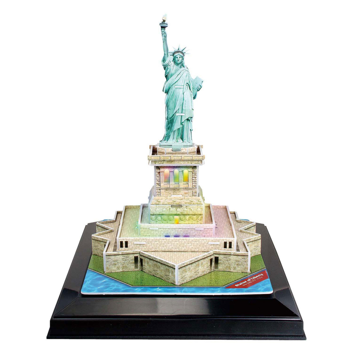 Kubisches lustiges 3D-Puzzle „Freiheitsstatue“ mit LED-Beleuchtung