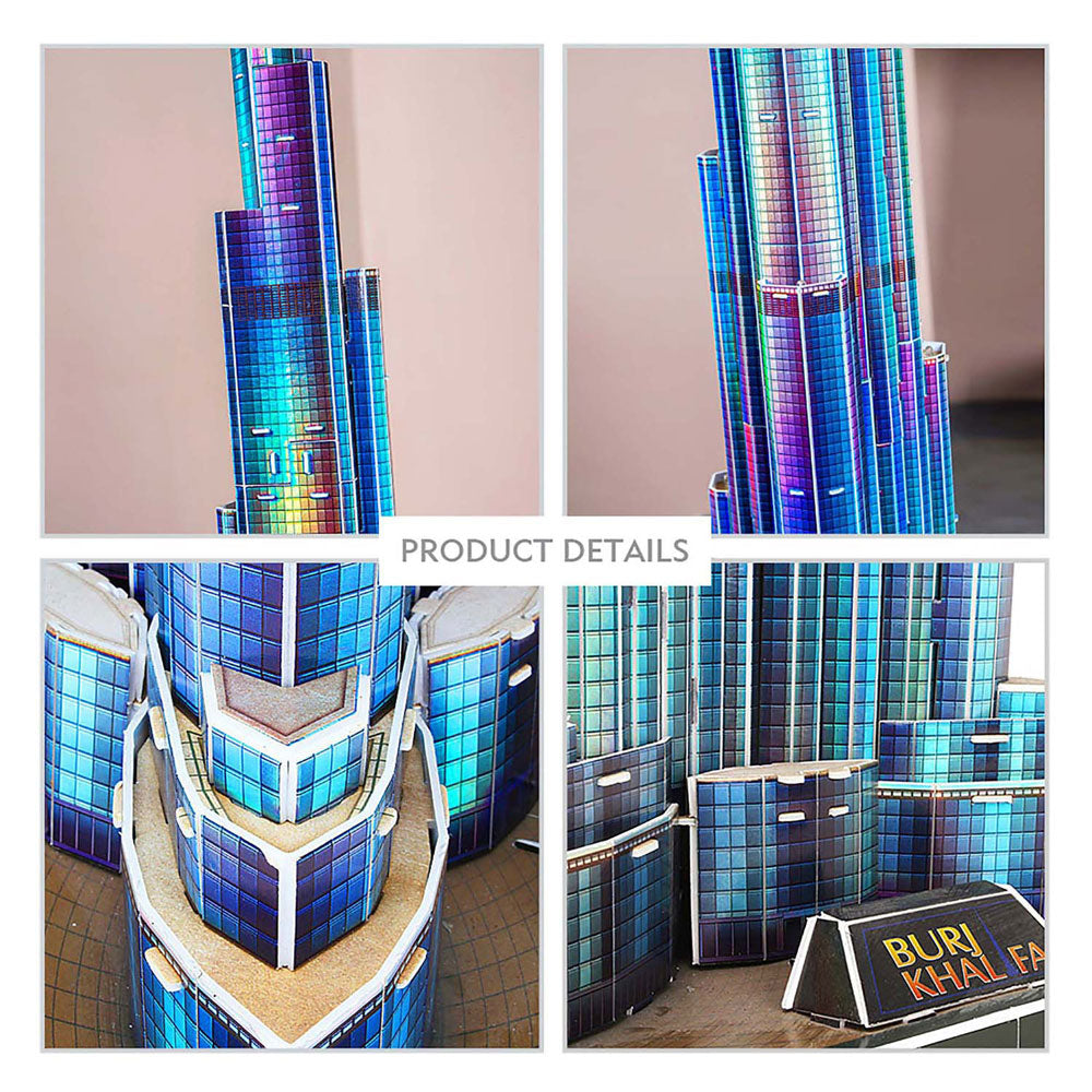 Kubisches lustiges 3D-Puzzle Burj Khalifa mit LED-Beleuchtung