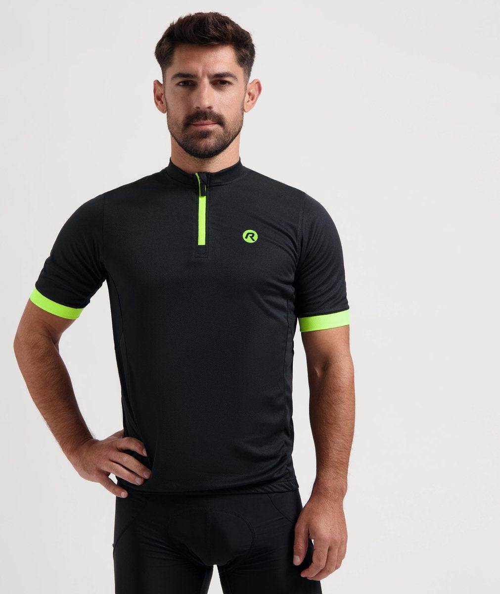 Rogelli core fietsshirt heren - korte mouwen - zwart fluorgeel - 5xl