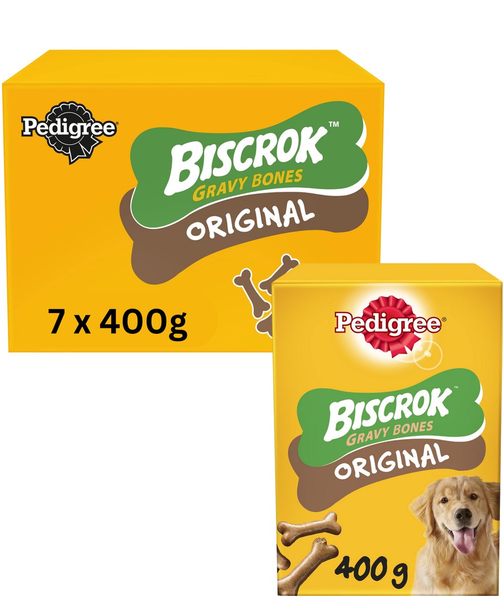 Pedigree Hundesnacks – Biscrok Gravy Bones Cookies – 7 x 400 g