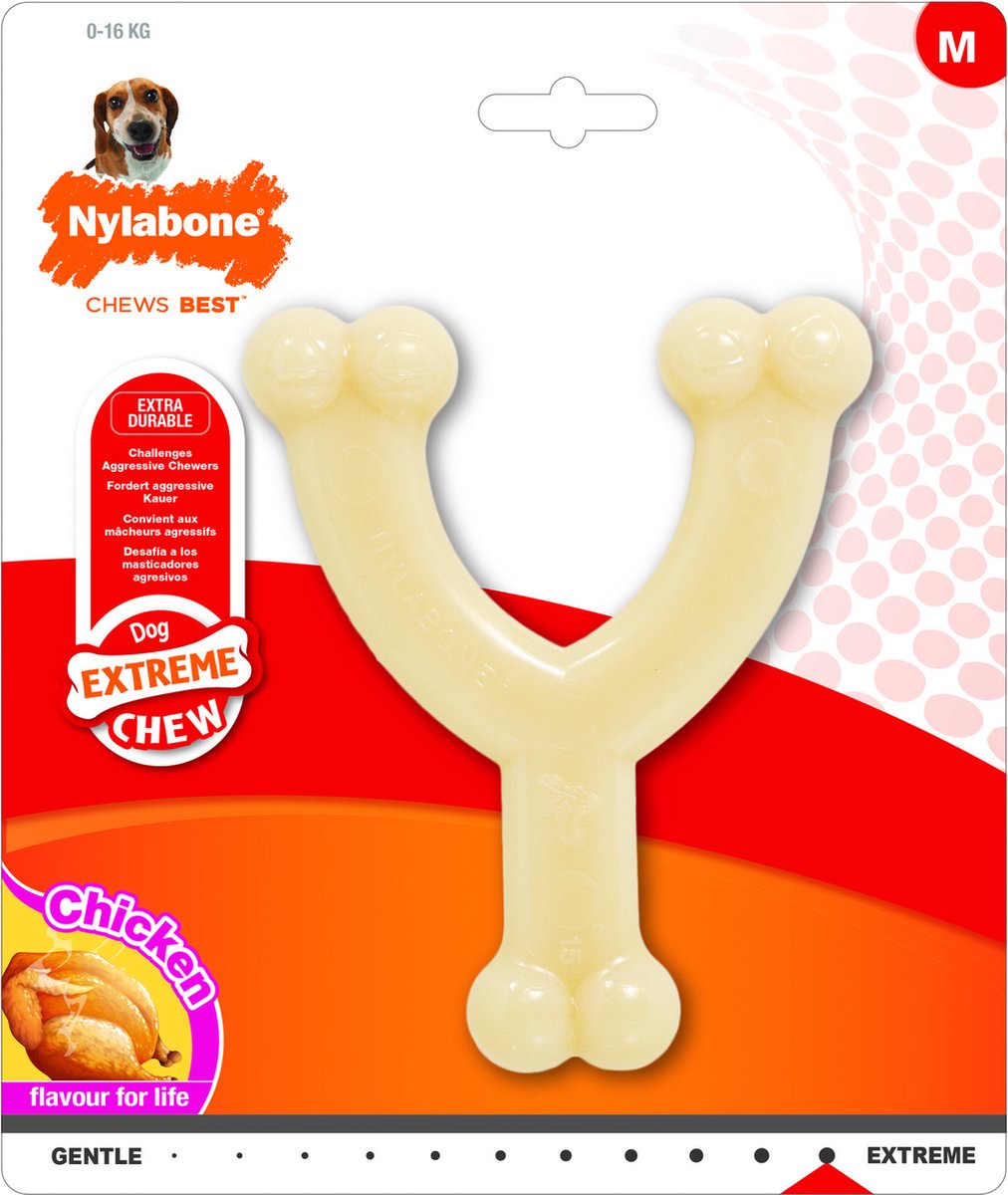 Nylabone Durachew Wishbone Wolf - Hundespielzeug - 145x120x20 mm beige m