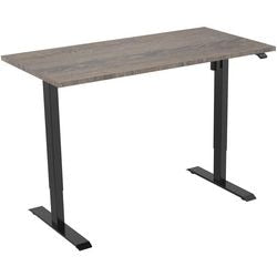 Zit-sta-bureau euroseats 1-motor lichtbruin, zwart eiken metaal