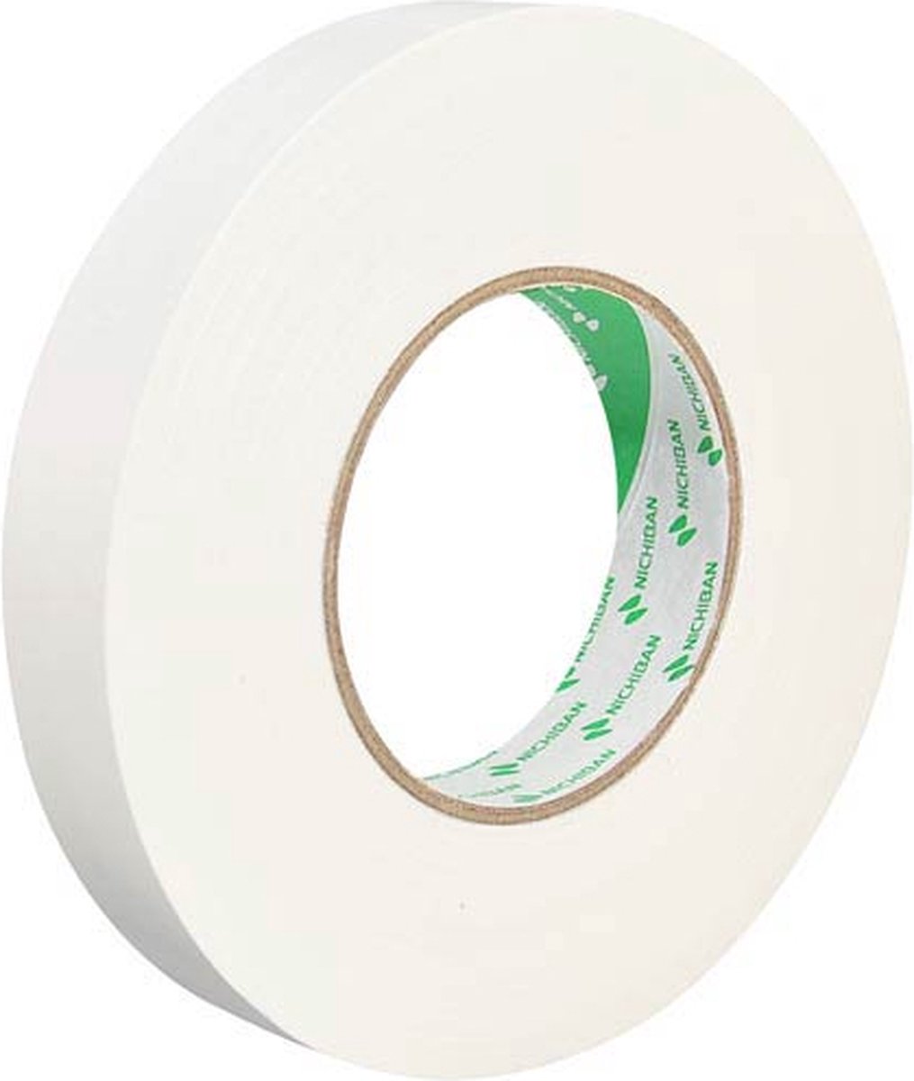 Nichiban gaffa tape - nt1200 - wit - 25mm x 50 meter - linnen - geen lijmresten
