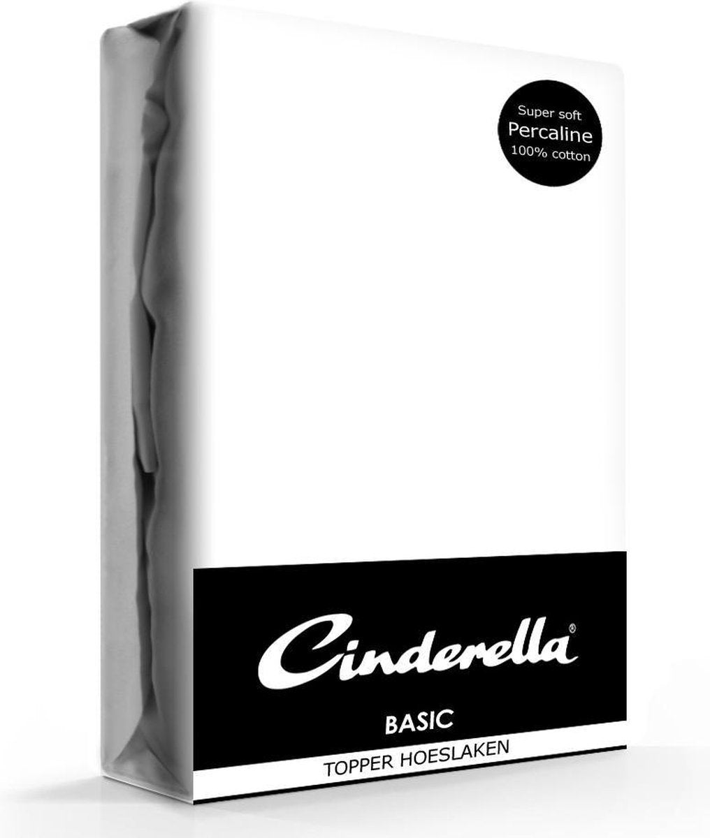 Cinderella - weekend - topper hoeslaken - tot 15 cm matrashoogte - katoen - 160x210 cm - wit