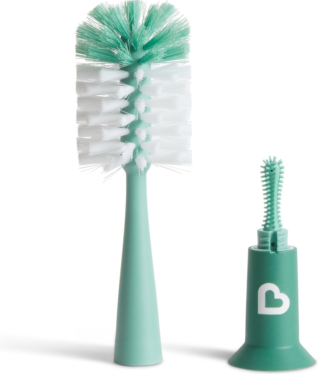 Munchkin flessenborstel - bristle - flessenborstel - schoonmaakborstel - met zuignap - fles en speen borstel - groen