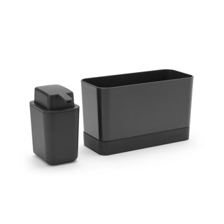 Brabantia Spülbecken-Arbeitsplatten-Organizer – 2-teiliges Set – Dunkelgrau