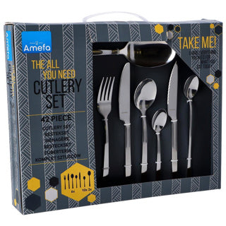 Amefa Manille – 42-teiliges Besteckset „All You Need“ – für 6 Personen – Edelstahl