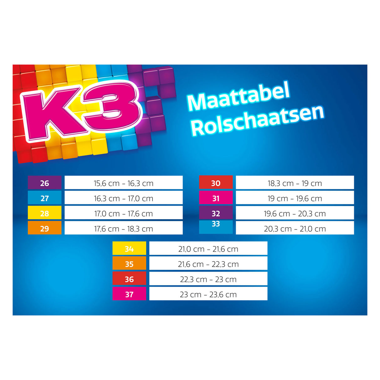 K3 - Rollschuhe - Größe 34 37 - in 4 Größen verstellbar - mit Stopper - Weiß - Regenbogen - mit Rollen in 4 Farben