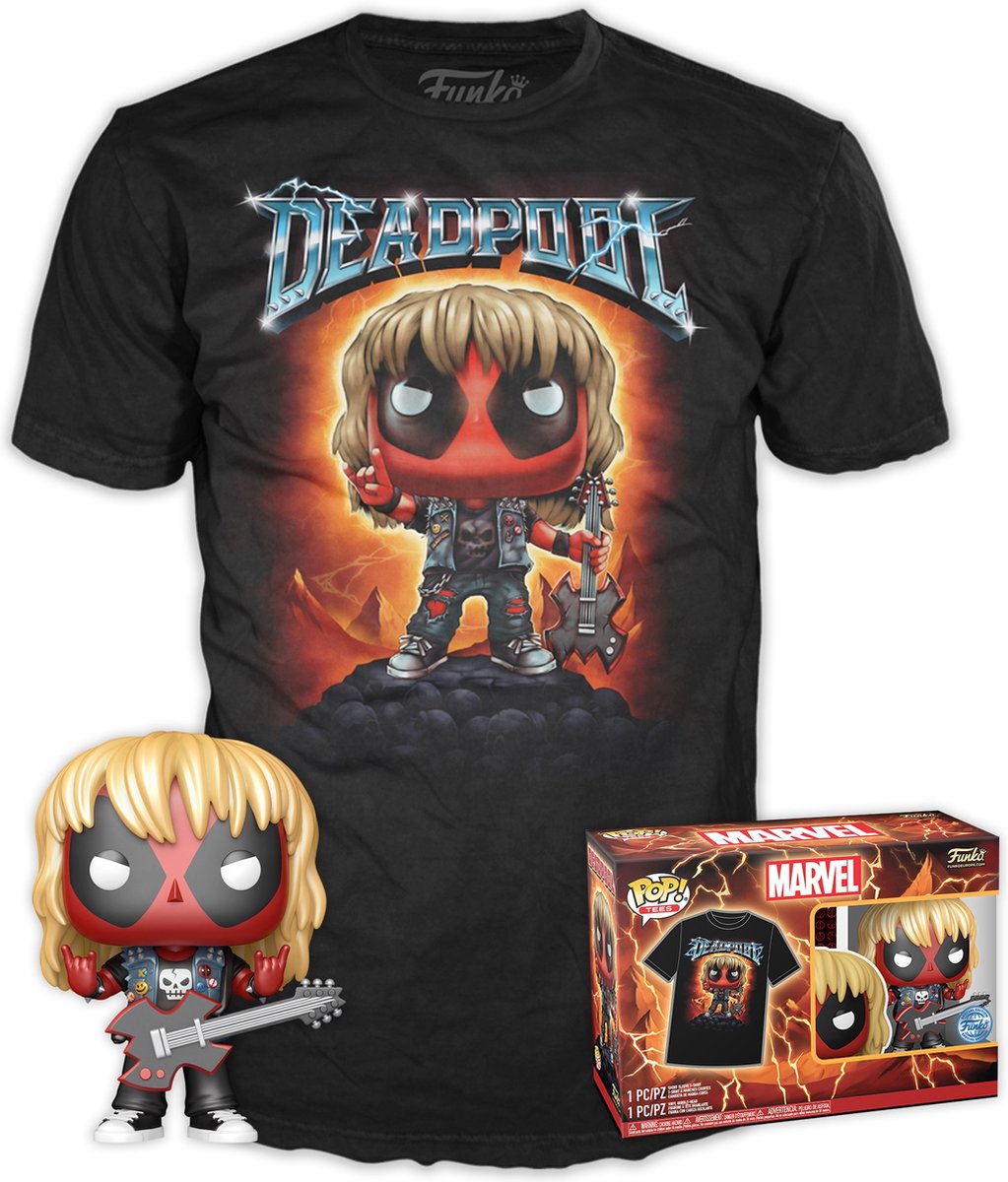 Funko-Pop! Abschlagbox Marvel: Deadpool (Heavy Metal) Gitarre Metallic Special Edition exklusiv – Größe XL
