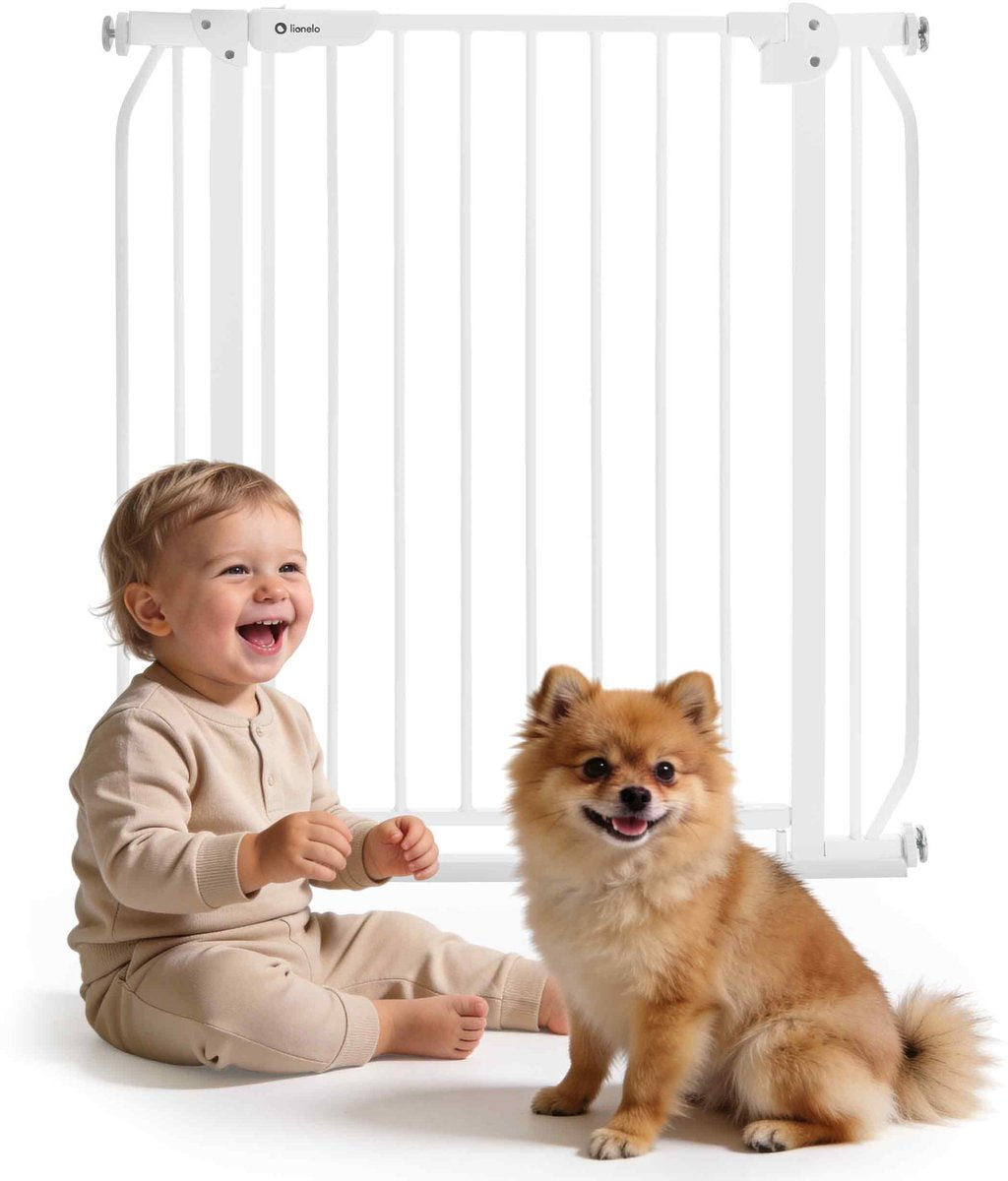 Sicherheits-Treppengitter von Lionelo – 75 bis 105 cm für Treppen und Tür – niedrige Schwelle – selbstschließend – beidseitig öffnend – Hundegitter – Treppenschutzgitter – Sicherheitsgitter – Kindergitter